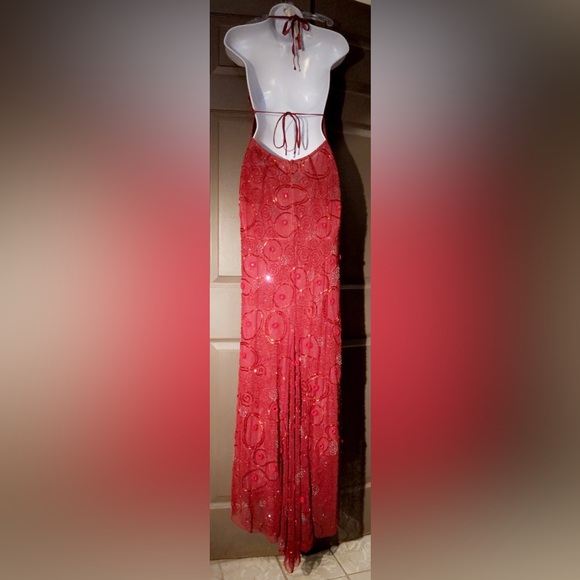 Beautiful beaded red dress new with tags never worn xtra small - Picture 2 of 3